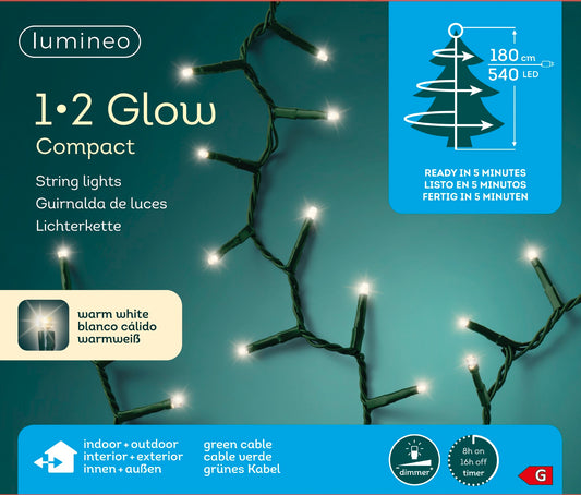 Lichterkette 1-2 Glow Compact 540LED 1,8 m warm weiß, grünes Kabel