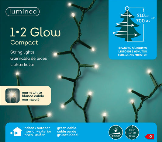 Lichterkette 1-2 Glow Compact 700 LED 2,1 m warm weiß, grünes Kabel