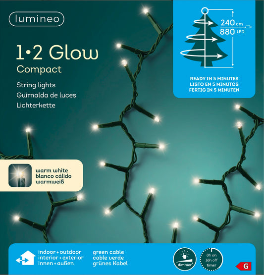 B-Ware Lichterkette 1-2 Glow Compact 880 LED 2,4 m warm weiß, grünes Kabel