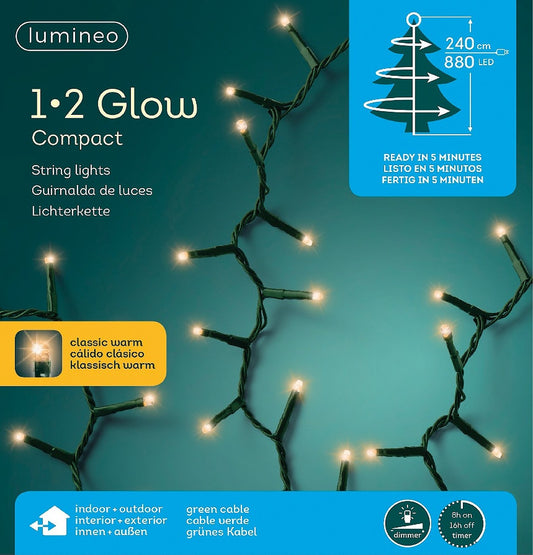 B-Ware Lichterkette 1-2 Glow Compact 880 LED 2,4 m klassisch warm, grünes Kabel