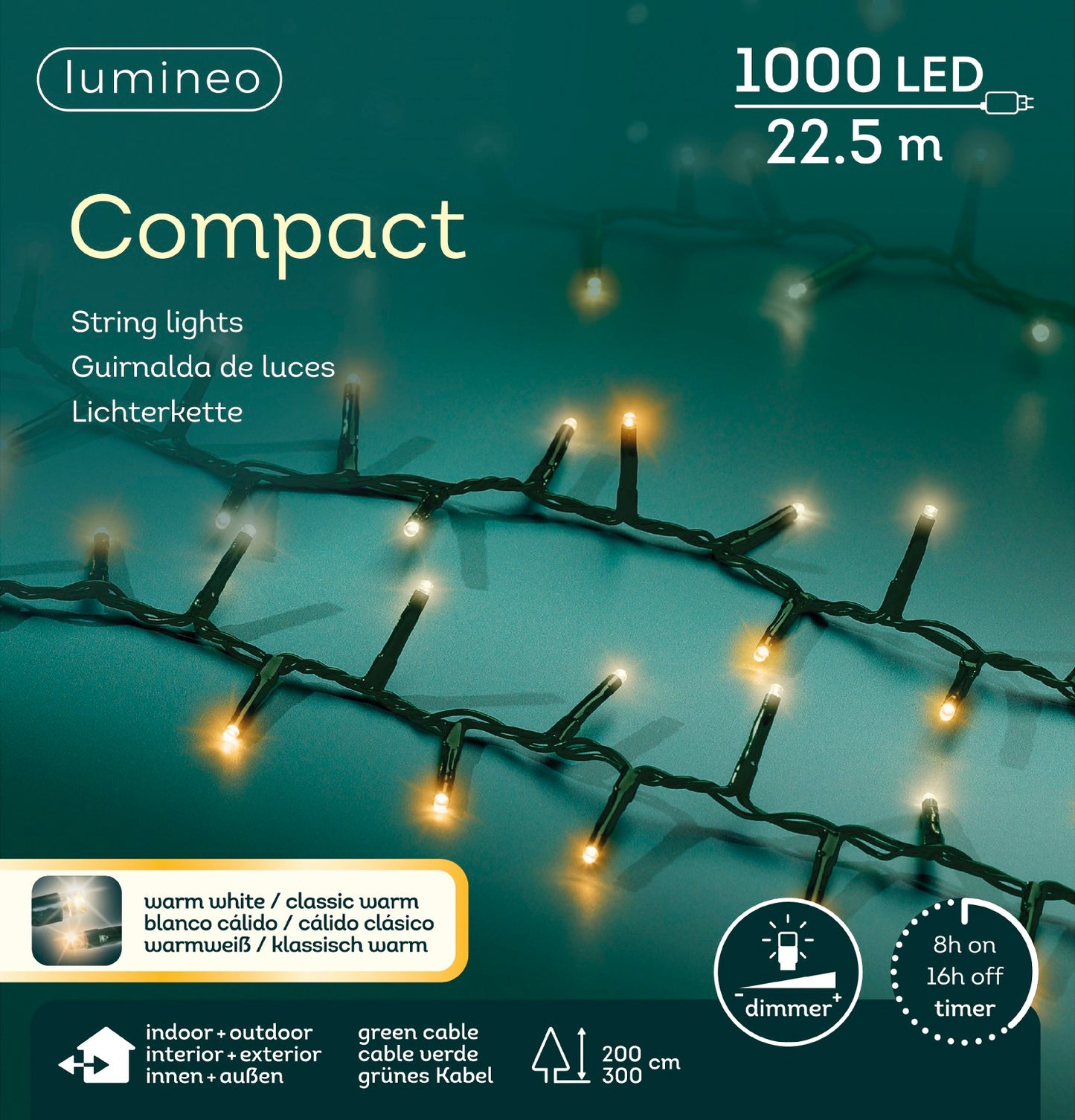 B-Ware Lichterkette COMPACT 1000 LED 22,5 m, 2-farbig: warm weiß/klassisch warm