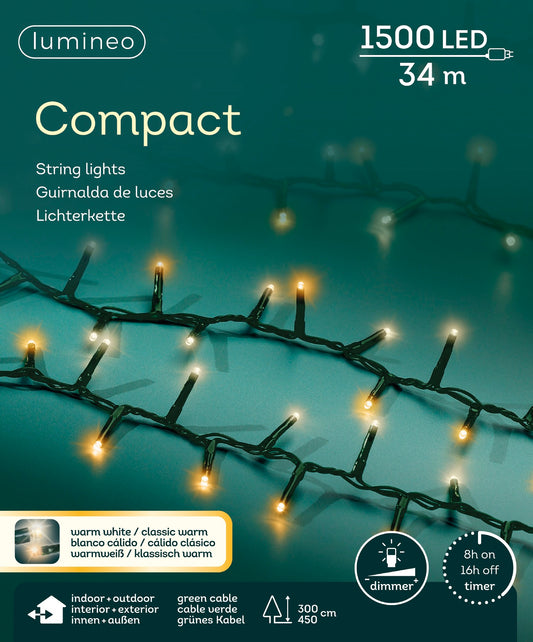 Lichterkette COMPACT 1500 LED 34 m, 2-farbig: warm weiß/klassisch warm