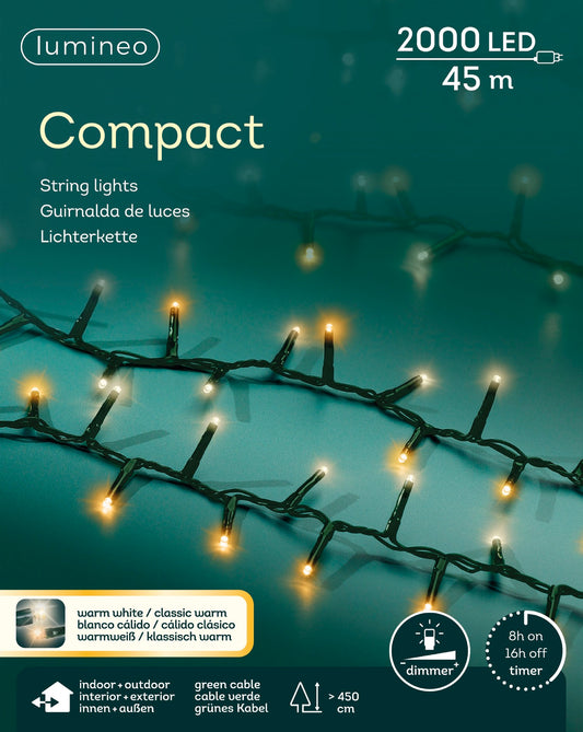 B-Ware Lichterkette Compact 2000 LED 45 m, 2-farbig: warm weiß/klassisch warm