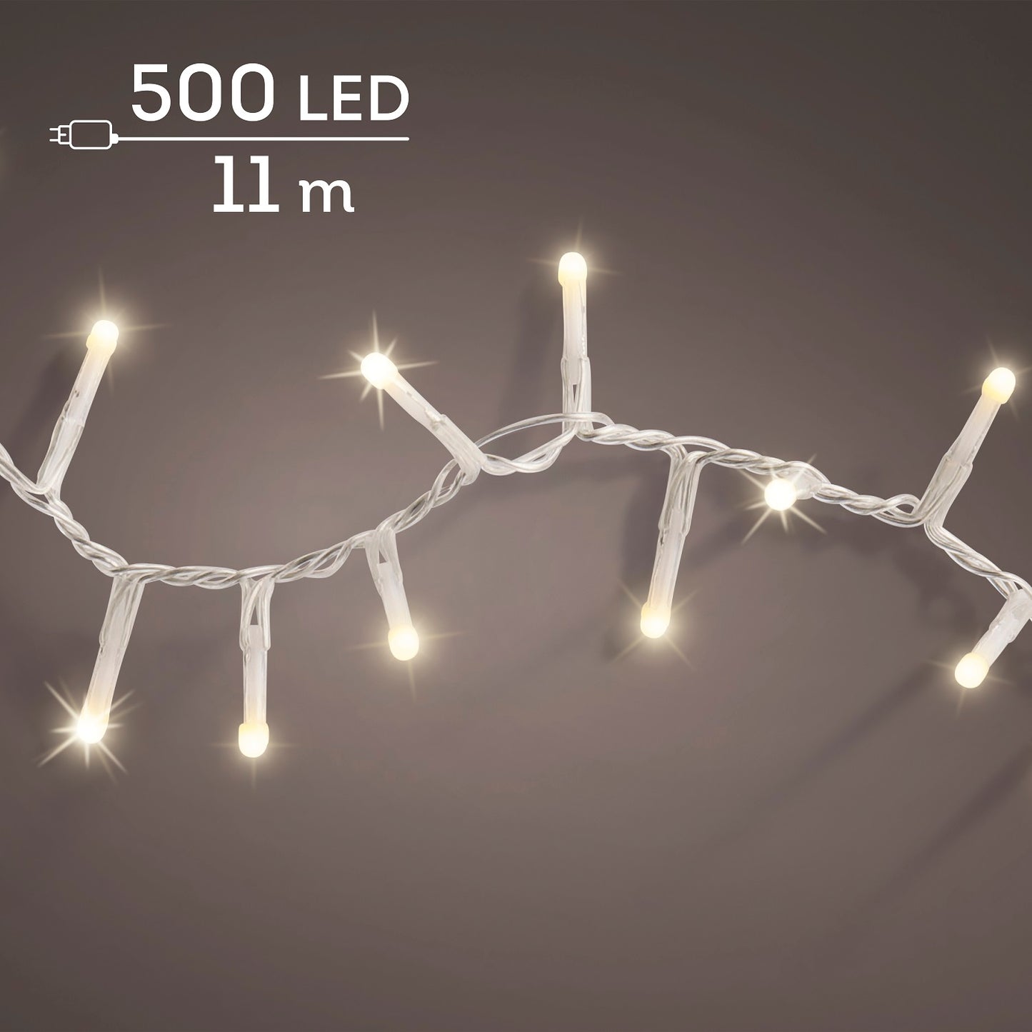 Lichterkette Soft Glow COMPACT TWINKLE 500 LED 11 m warm weiß, transparentes Kabel