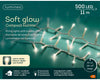 Lichterkette Soft Glow COMPACT TWINKLE 500 LED 11 m warm weiß, transparentes Kabel
