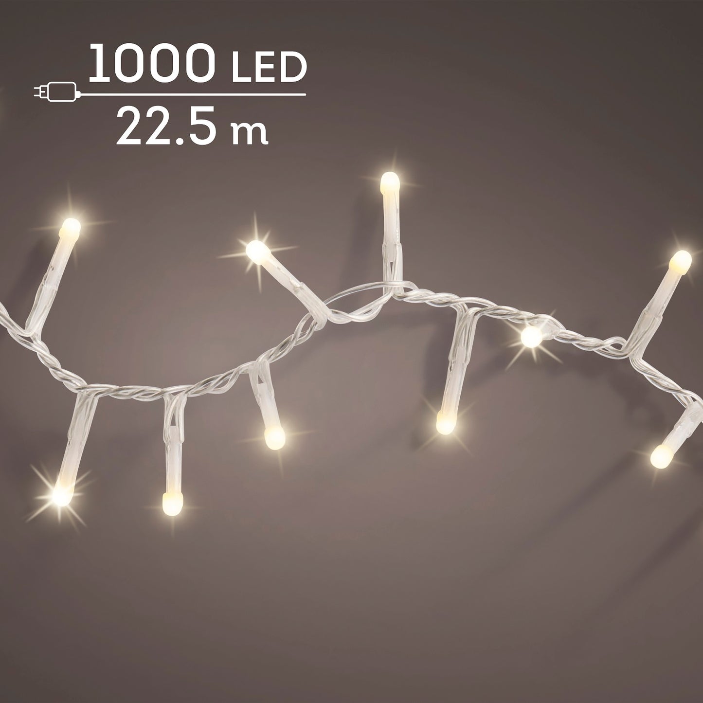 Lichterkette Soft Glow COMPACT TWINKLE 1000 LED 22,5 m warm weiß, transparentes Kabel