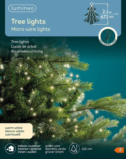 Lichterkette TREE LIGHTS 672 LED 2,1 m warm weiß, grüner Draht