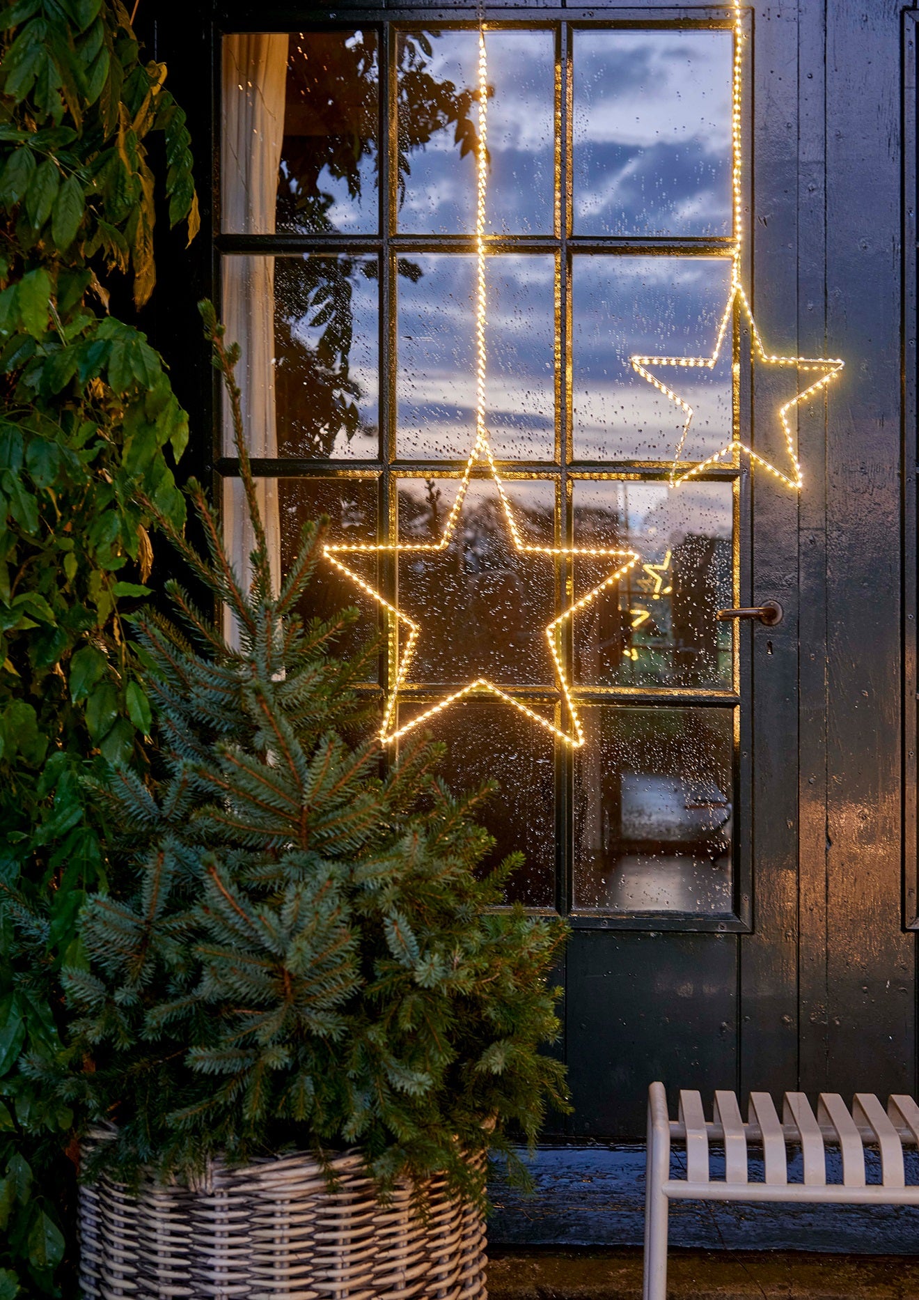 LED Metall-Stern 130 LED 38 cm warm weiß, zum Aufhängen