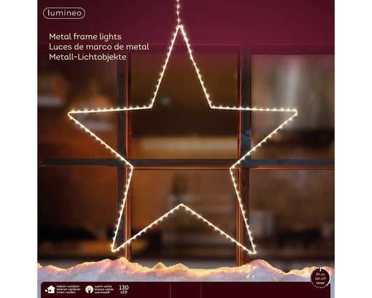 LED Metall-Stern 130 LED 38 cm warm weiß, zum Aufhängen