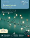 Micro-LED Compact Twinkle 480 LED 6 m warm weiß, Silberdraht