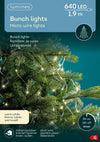 Lichterbündel BUNCH LIGHTS 640 LED 1,9 m warm weiß, Silberdraht