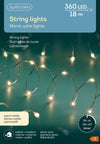Lichterkette STRING LIGHTS 360 LED 18 m warm weiß, Silberdraht