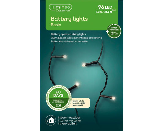 Lichterkette BATTERY LIGHTS 96 LED 7,1 m warm weiß, batteriebetrieben