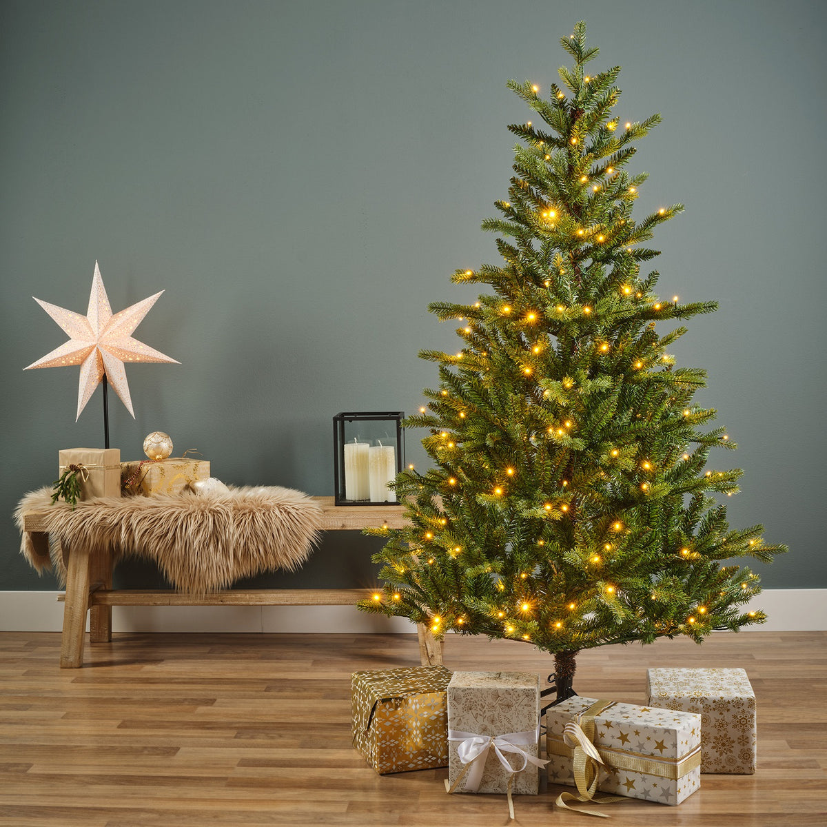 Kaemingk Künstlicher beleuchteter Weihnachtsbaum, ALLISON PINE 180 cm
