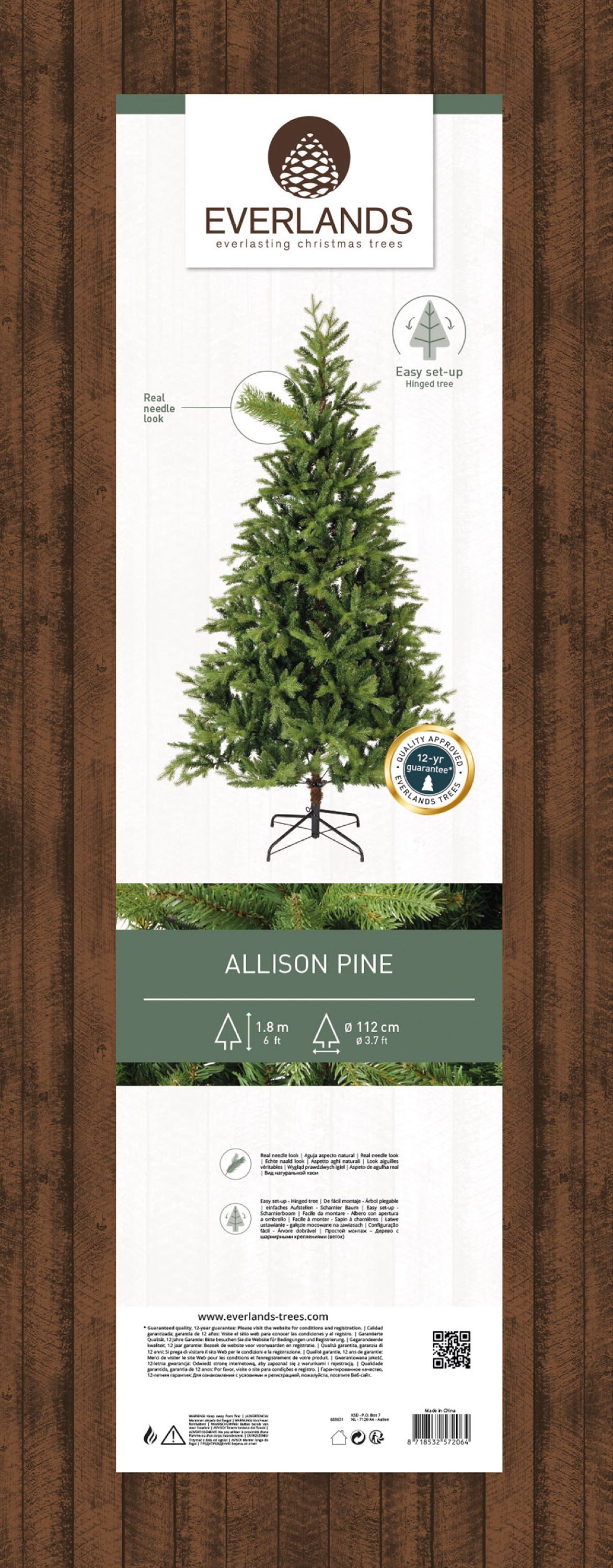 Künstlicher Weihnachtsbaum, Allison Pine grün 180 cm, mit Ständer