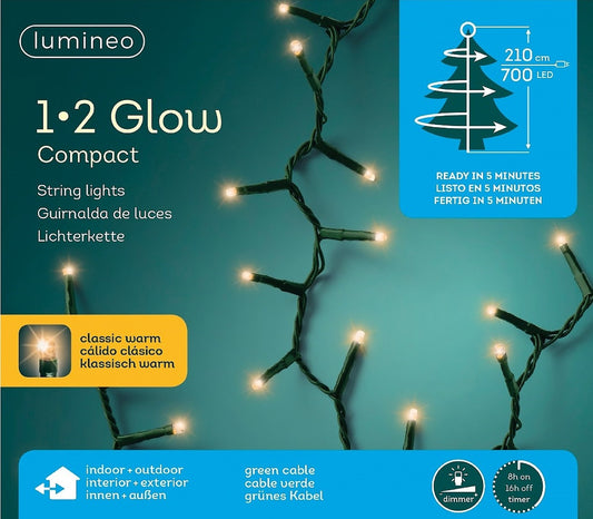 Lichterkette 1-2 Glow Compact 700LED 2,1 m klassisch warm, grünes Kabel