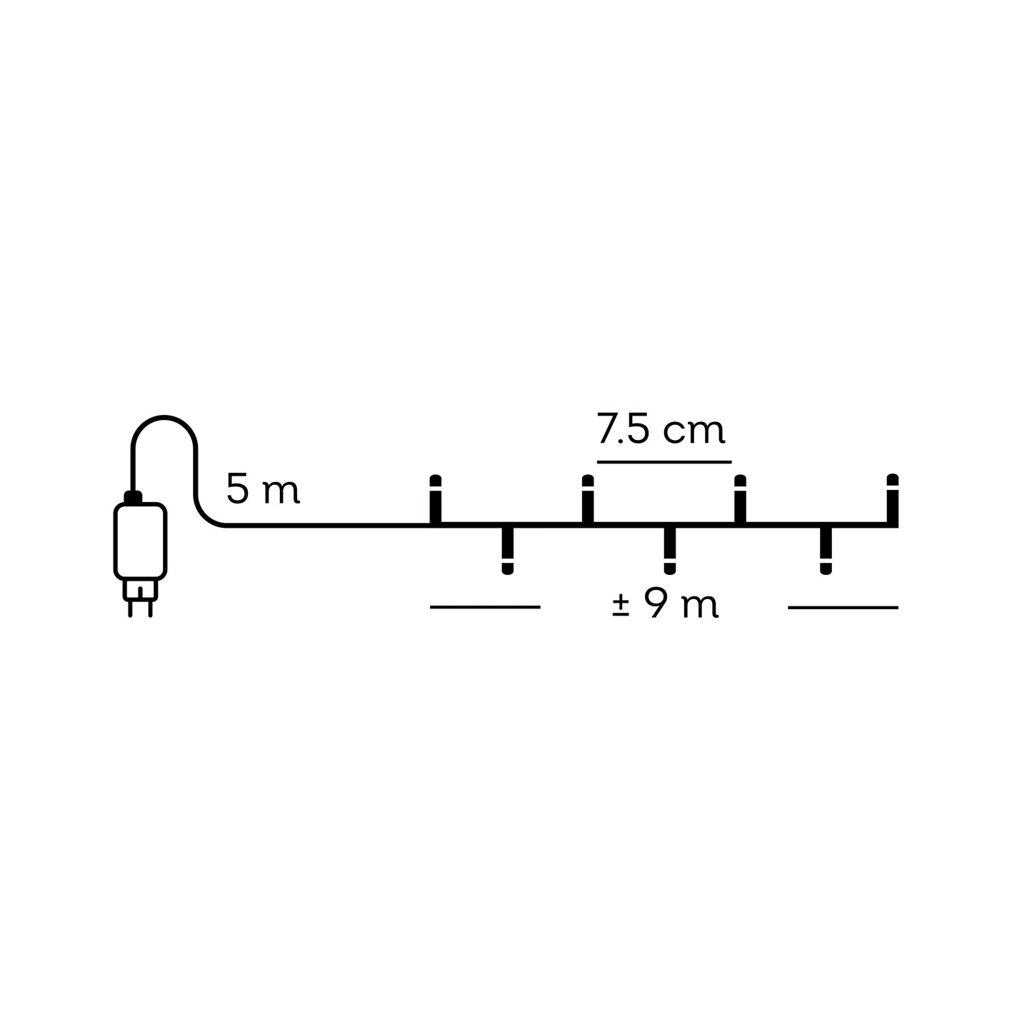 Lichterkette BASIC 120 LED 9 m warm weiß, transparentes Kabel