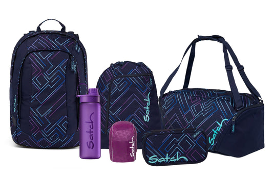 Schulrucksack-Set AIR Purple Laser 6-teilig, Kollektion 23/24