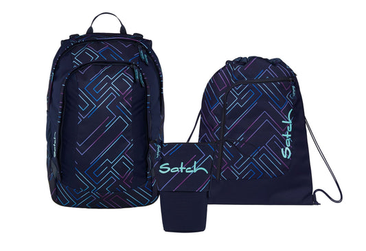Schulrucksack-Set AIR Purple Laser 3-teilig, Kollektion 25/26