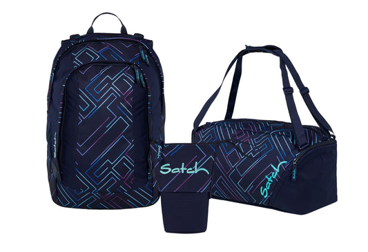 Schulrucksack-Set AIR Purple Laser 3-teilig, Kollektion 25/26