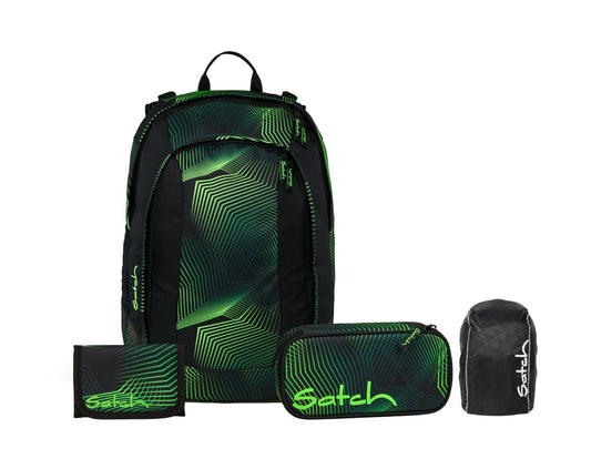 Schulrucksack-Set AIR Seismic Green 4-teilig