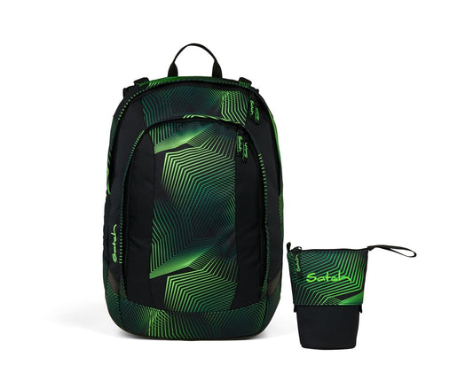 Schulrucksack-Set AIR Seismic Green 2-teilig