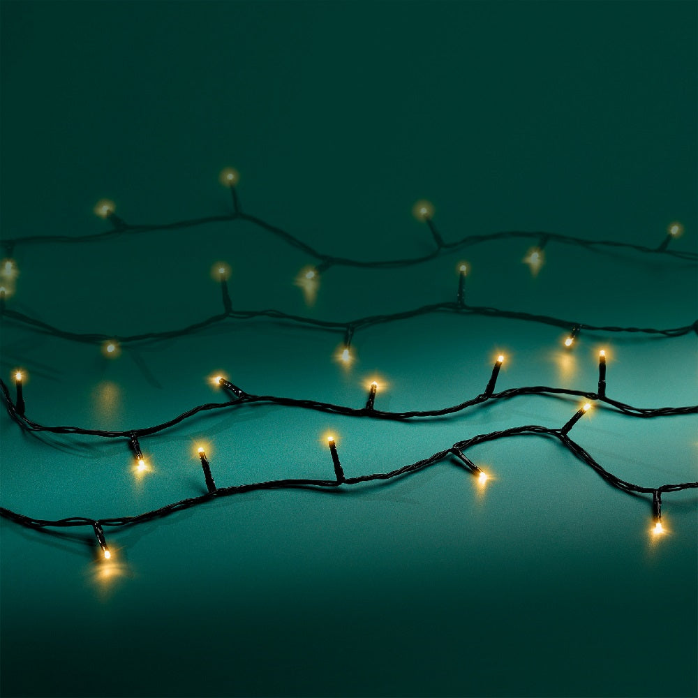 Lichterkette BASIC 80 LED 6 m klassisch warm, schwarzes Kabel