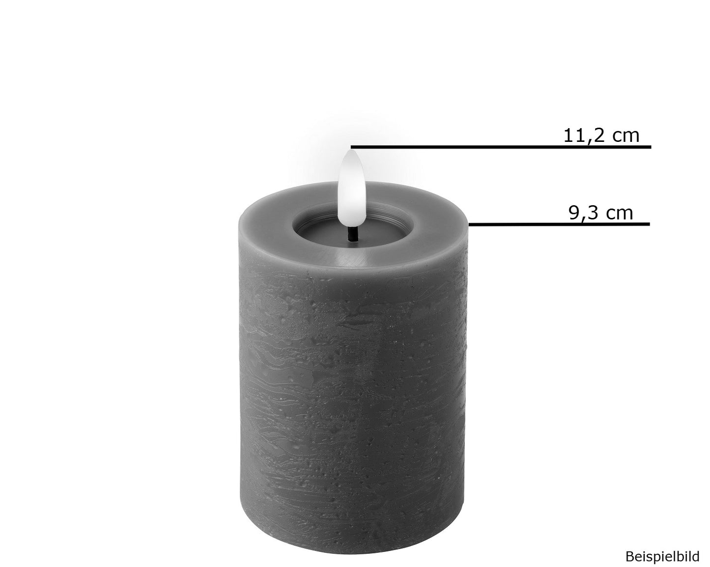 LED Wachskerze Grau 11,2 x 7 cm, batteriebetrieben
