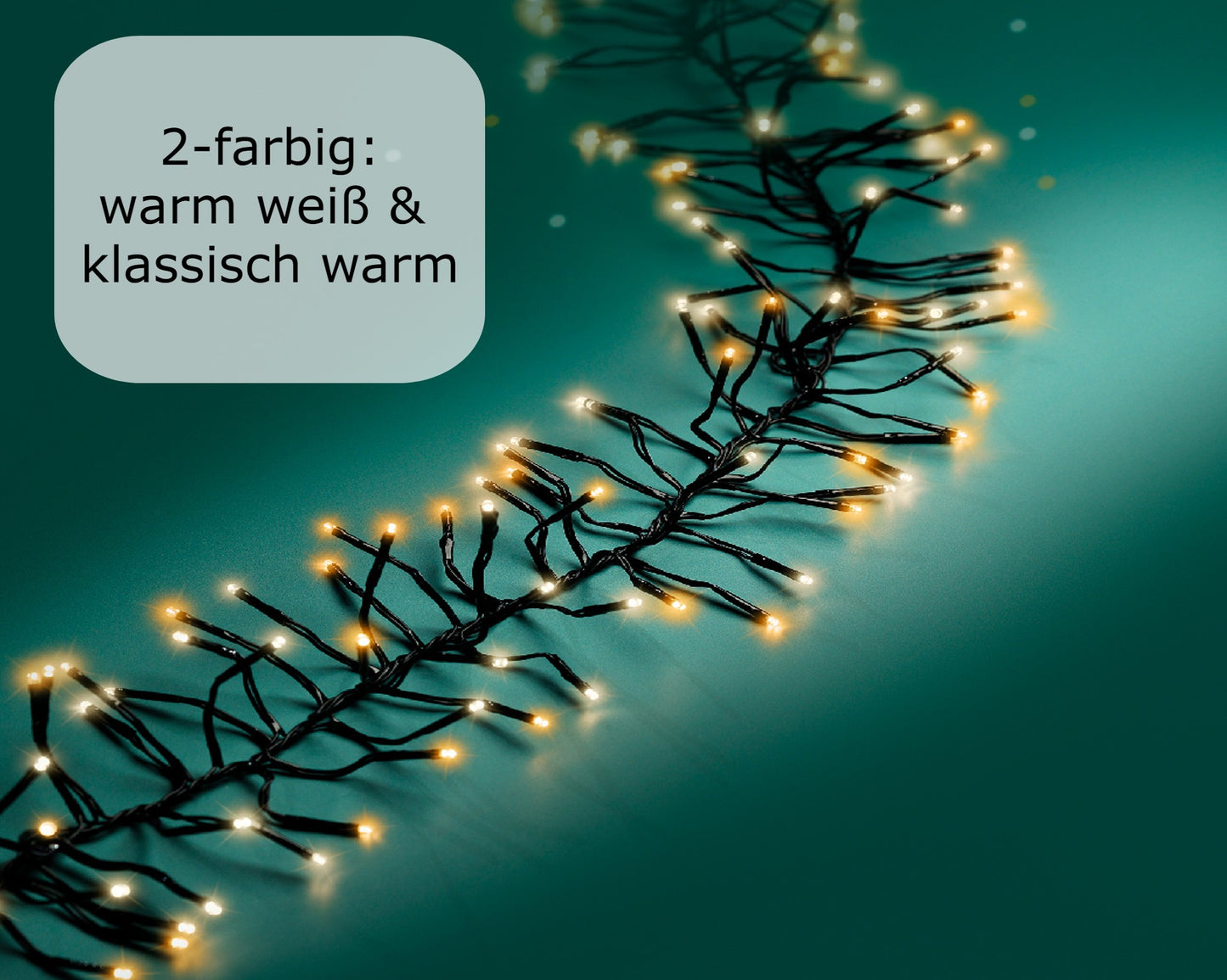 Lichterkette Cluster 3000 LED 28 m, 2-farbig: warm weiß / klassisch warm