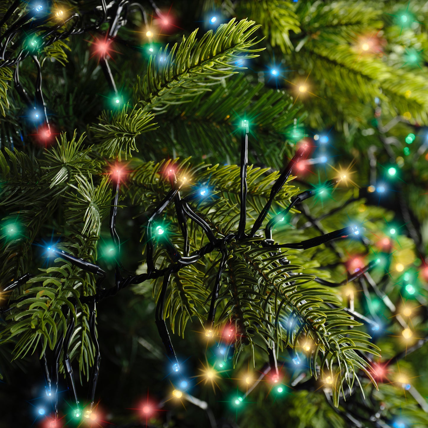 Lichterkette CLUSTER TWINKLE 768 LED 7 m BUNT, schwarzes Kabel