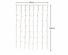 Lichtervorhang CURTAIN LIGHTS 120 LED 1 x 2 m warm weiß, transparentes Kabel