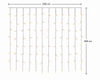 Lichtervorhang CURTAIN LIGHTS 240 LED 2x2m warm weiß, transparentes Kabel