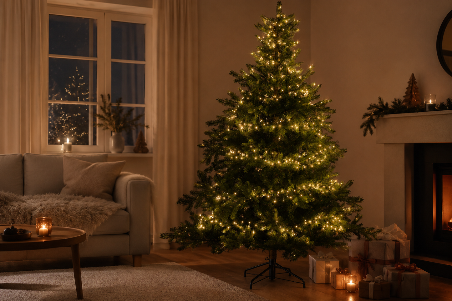 Lichterkette COMPACT SPARKLE 600 LED 18 m, Soft Gold, grünes Kabel
