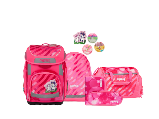 Schulranzen-Set CUBO KuntBärbuntes Einhorn 6-teilig, 25/26