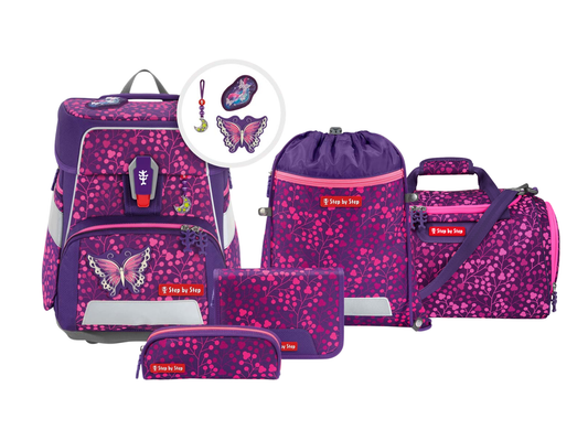 Schulranzen-Set SPACE SHINE Butterfly Night Ina 6-teilig