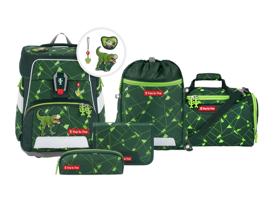 Schulranzen-Set SPACE SHINE Dino Night Tyro 6-teilig