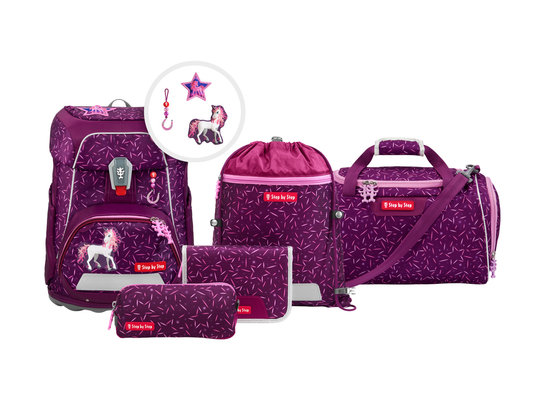 Schulranzen-Set FIT Pretty Unicorn Nuala, 6-teilig