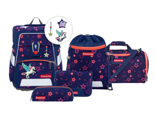 Schulranzen-Set SPACE SHINE Pegasus Night Nuala 6-teilig