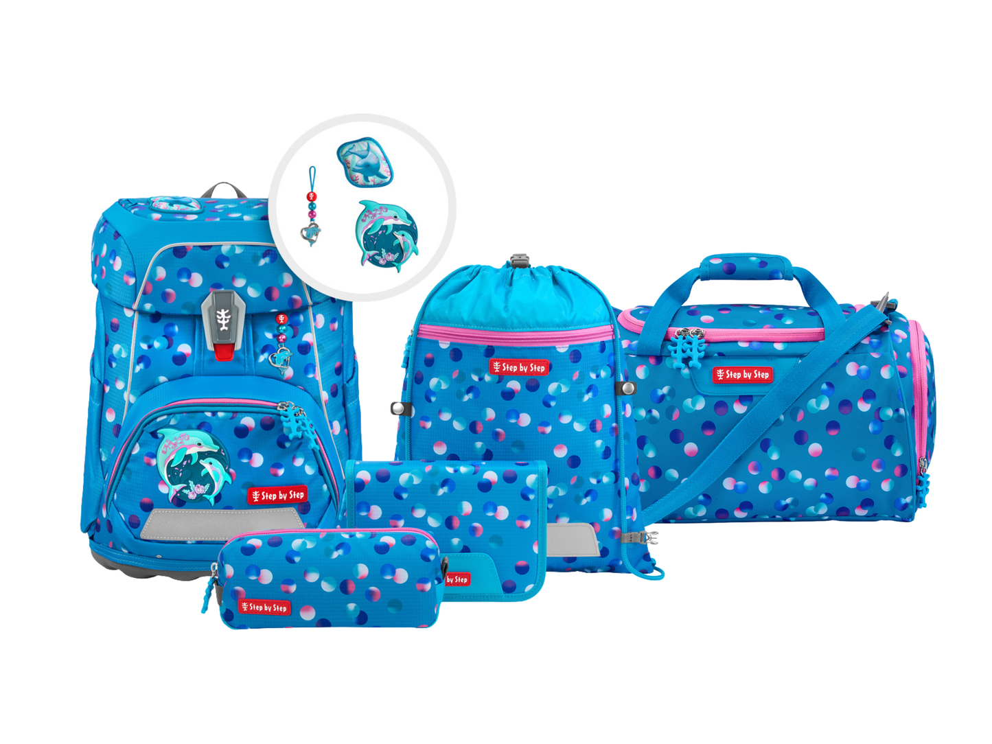 Schulranzen-Set FIT Dolphin Finja, 6-teilig