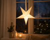 LED Leuchtstern zum Aufhängen, 38 x 15 cm, warm weiß, batteriebetrieben