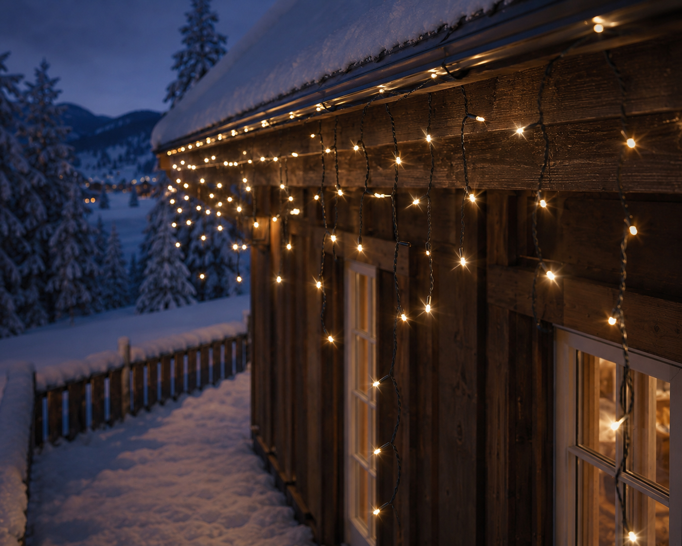 Lichtervorhang ICICLE TWINKLE 490 LED 20 m warm weiß, schwarzes Kabel