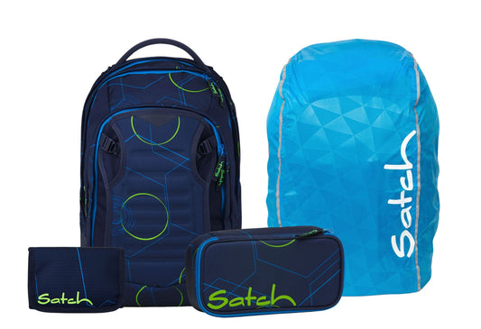 Schulrucksack-Set MATCH PLUS Blue Tech 4-teilig