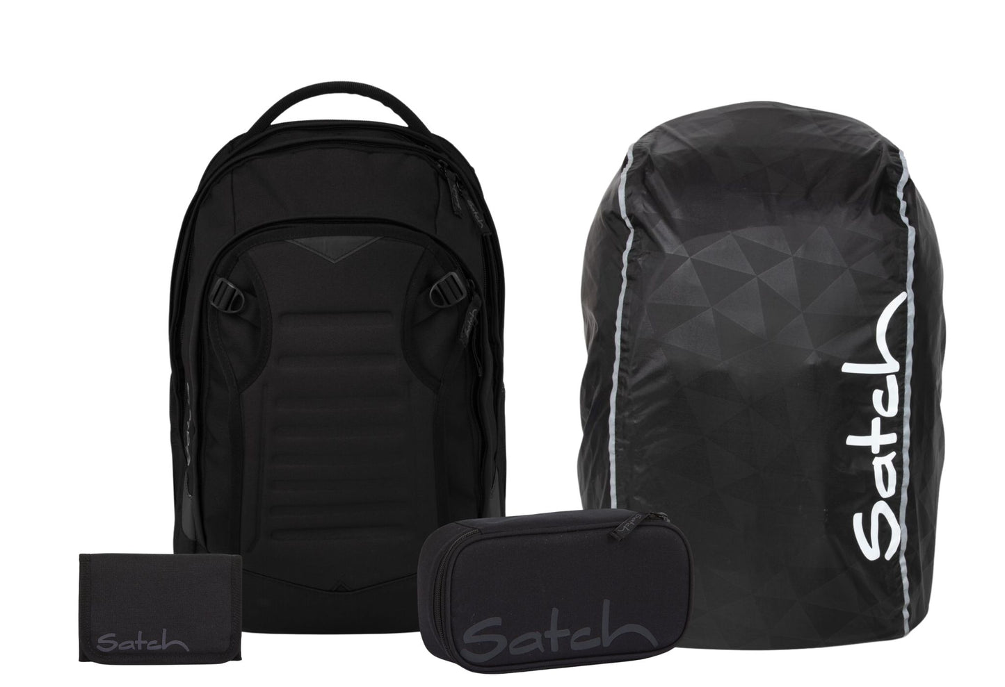 Schulrucksack-Set MATCH PLUS Blackjack 4-teilig