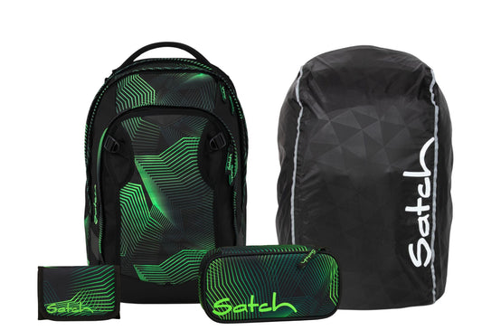 Schulrucksack-Set MATCH PLUS Seismic Green 4-teilig
