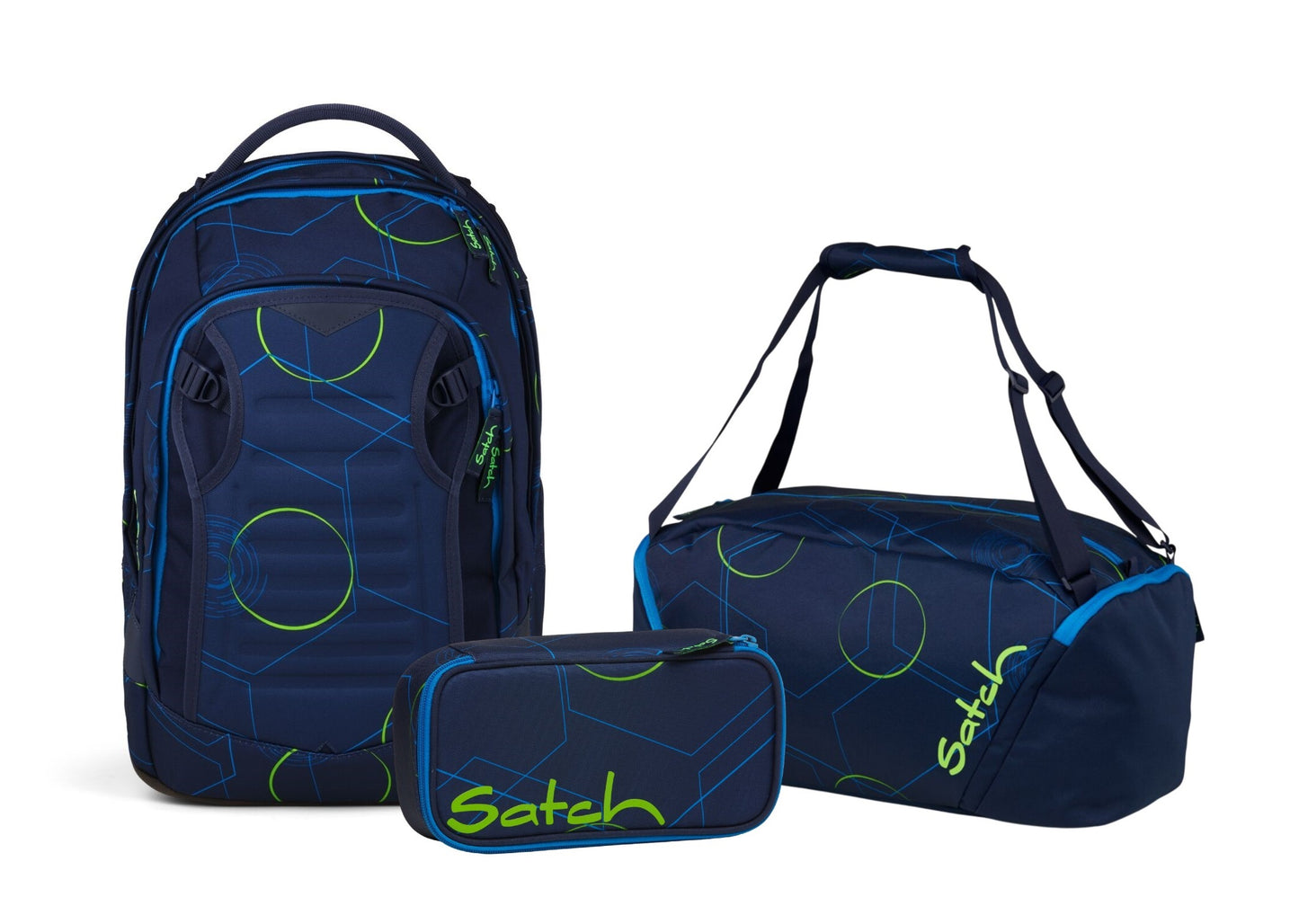 Schulrucksack-Set MATCH PLUS Blue Tech 3-teilig