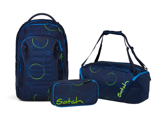 Schulrucksack-Set MATCH PLUS Blue Tech 3-teilig