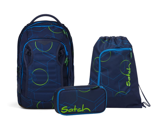 Schulrucksack-Set MATCH PLUS Blue Tech 3-teilig