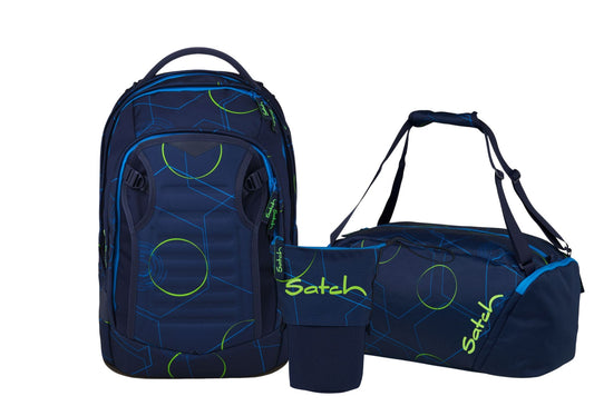 Schulrucksack-Set MATCH PLUS Blue Tech 3-teilig
