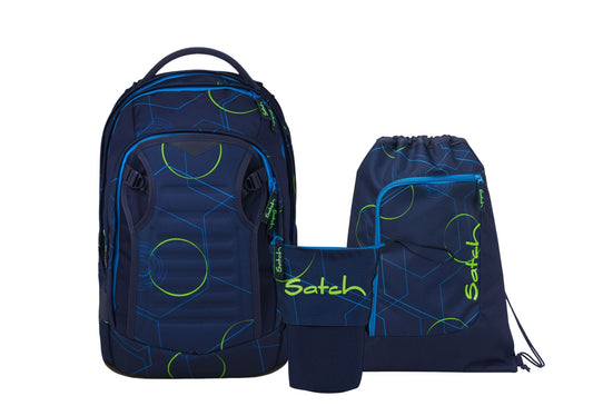 Schulrucksack-Set MATCH PLUS Blue Tech 3-teilig