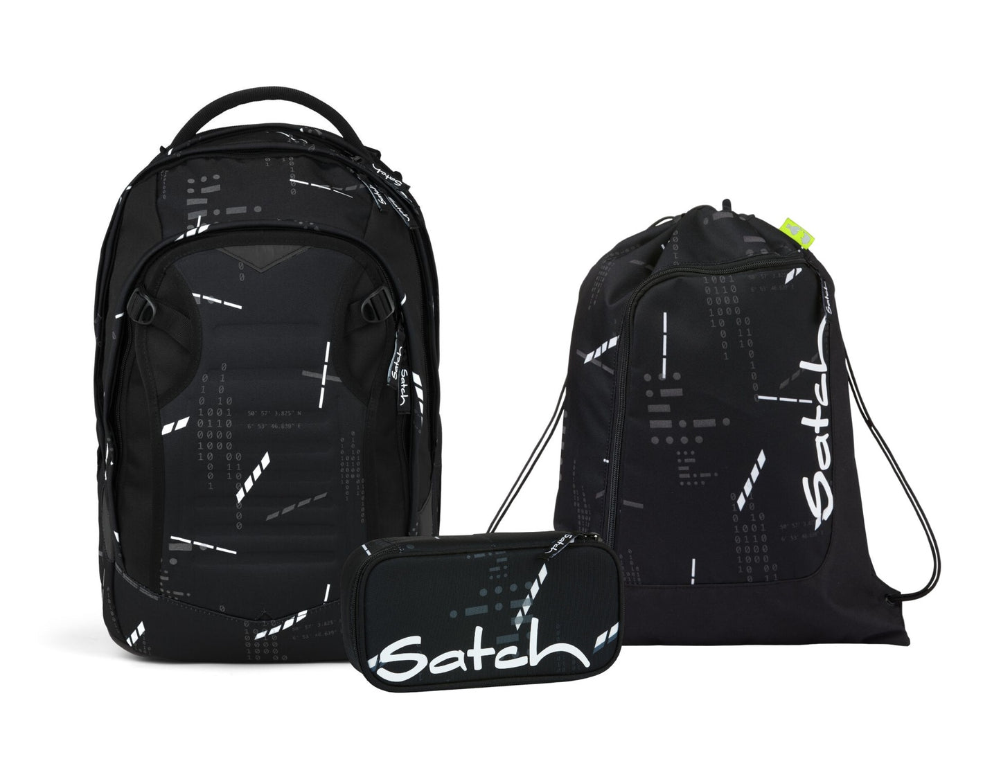 Schulrucksack-Set MATCH PLUS Ninja Matrix 3-teilig